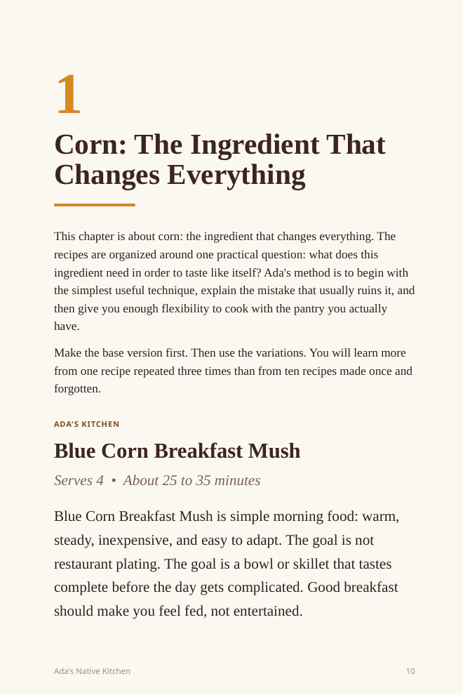 Sample recipe page