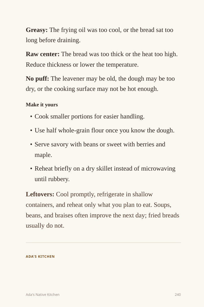 Sample recipe page